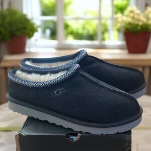 UGG Tasman Men’s Slippers Size 12 | Navy Blue Shearling Lined Suede House Shoes